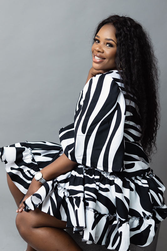 Zebra Print Mini Dress